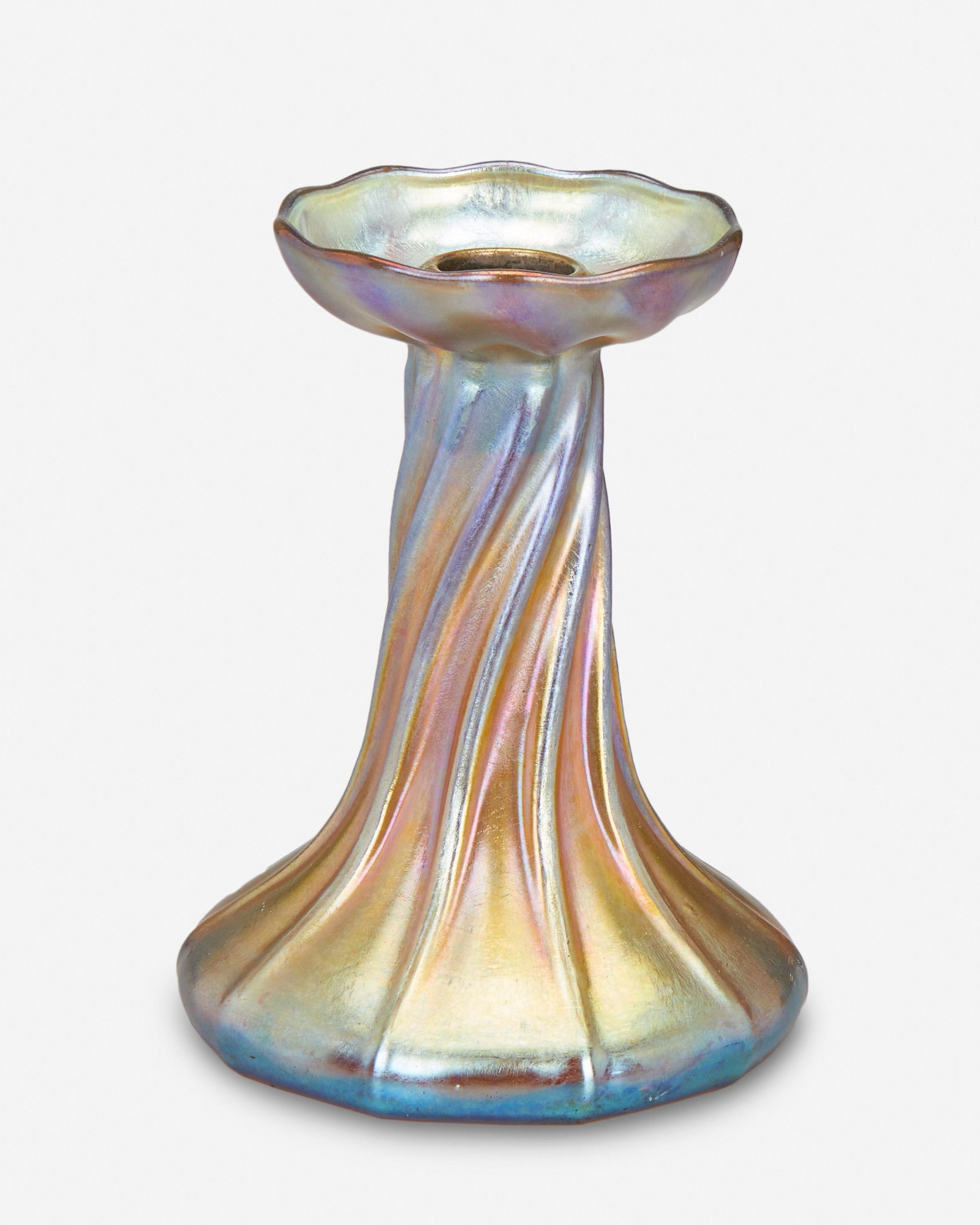 A L.C. Tiffany Favrile glass candlestick (1 of 4)