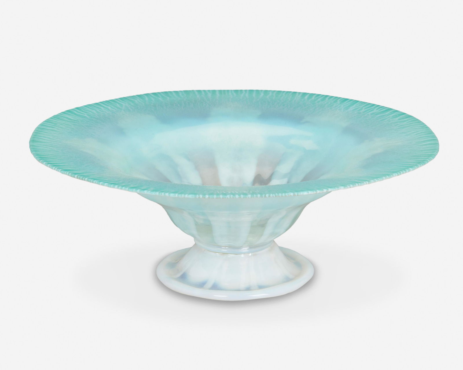 A L.C. Tiffany blue opalescent Favrile glass compote (1 of 3)