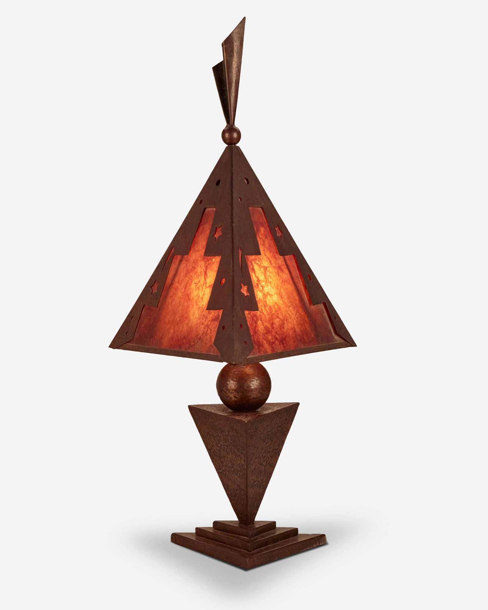 An American Art Deco copper table lamp (1 of 4)