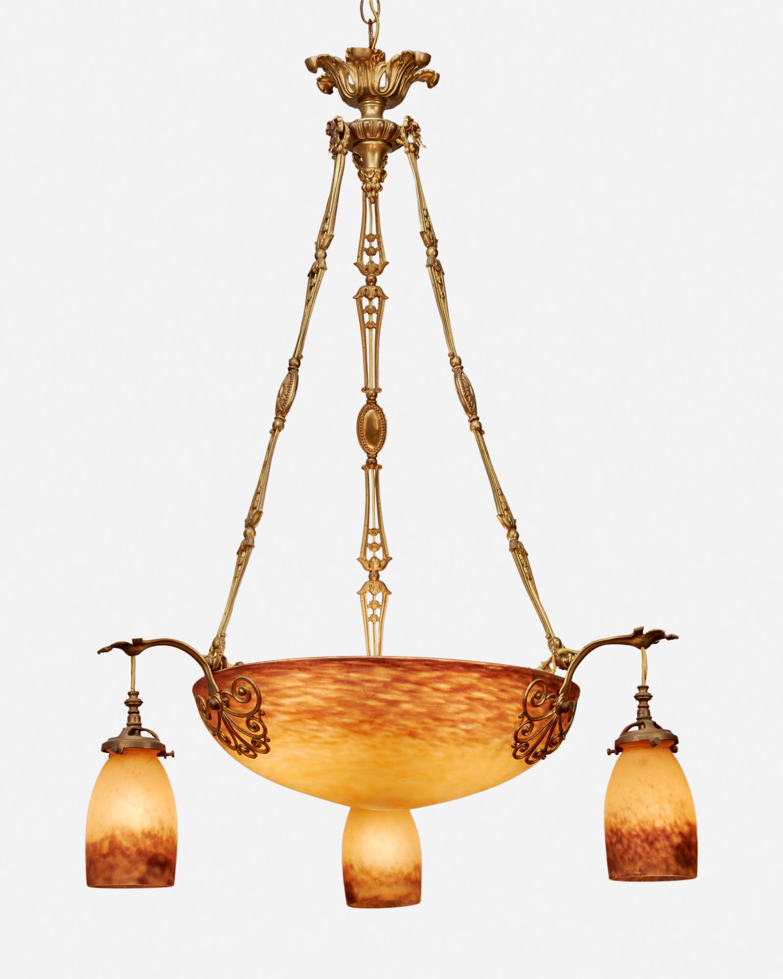 A Muller Freres art glass chandelier (1 of 5)