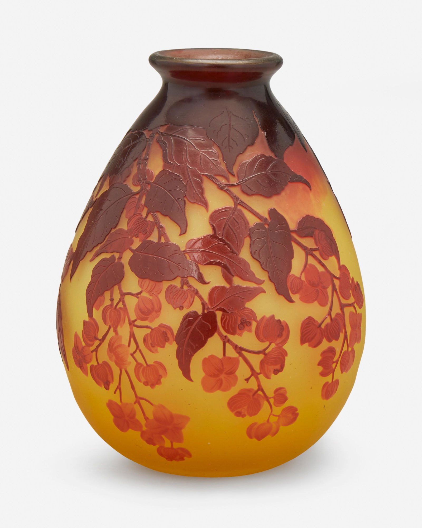 A Galle cameo glass "Dogwood" vase (1 of 3)