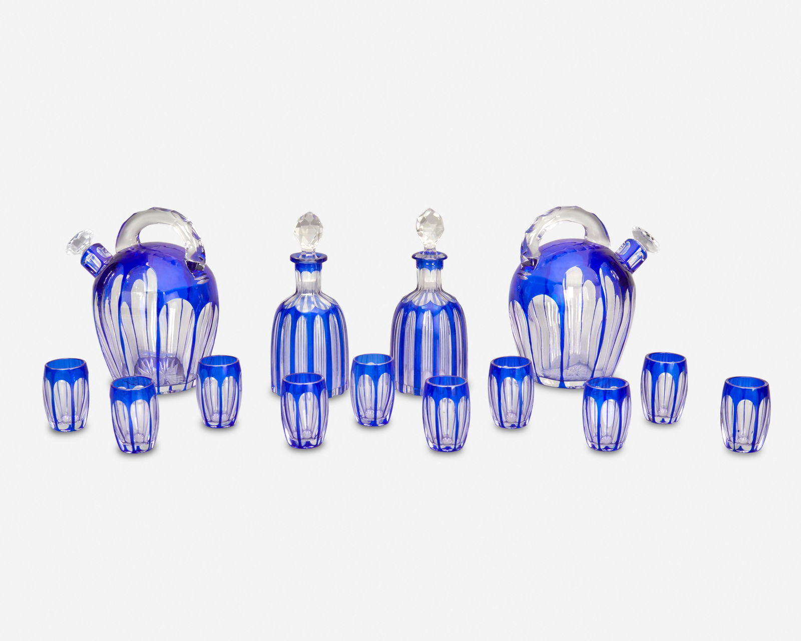 An Art Deco Bohemian cut glass aperitif set (1 of 3)