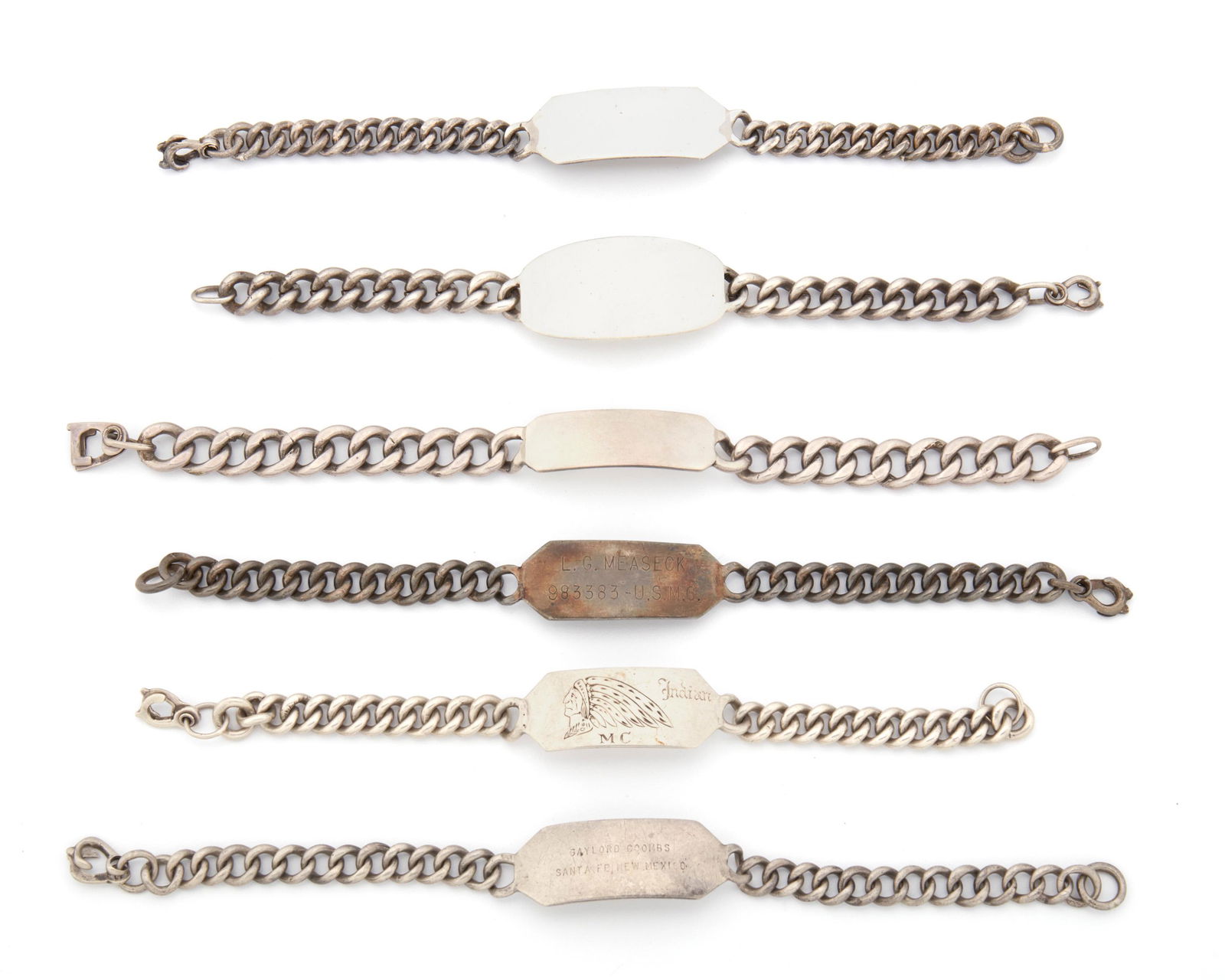 A group of William Spratling silver ID bracelets (1 of 2)