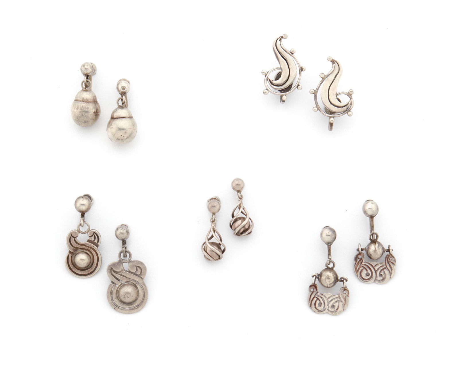 A group of William Spratling silver earrings (1 of 6)