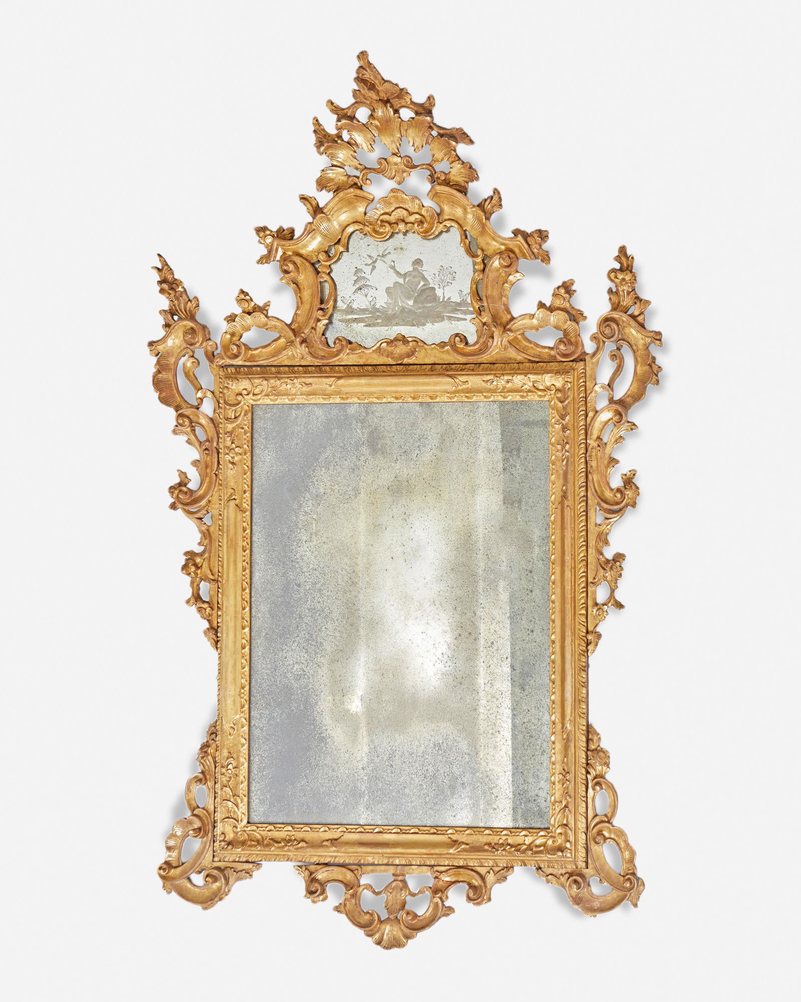 A Venetian carved giltwood wall mirror (1 of 4)