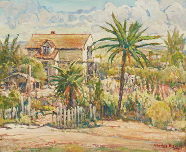 Charles Reiffel (1862-1942, San Diego, CA): "A Midsummer Day" Oil on board Signed lower right: Charles Reiffel, signed again and titled verso 20" H x 24" W Provenance: Fine Arts Gallery of San Diego, San Diego, CA Paschke's