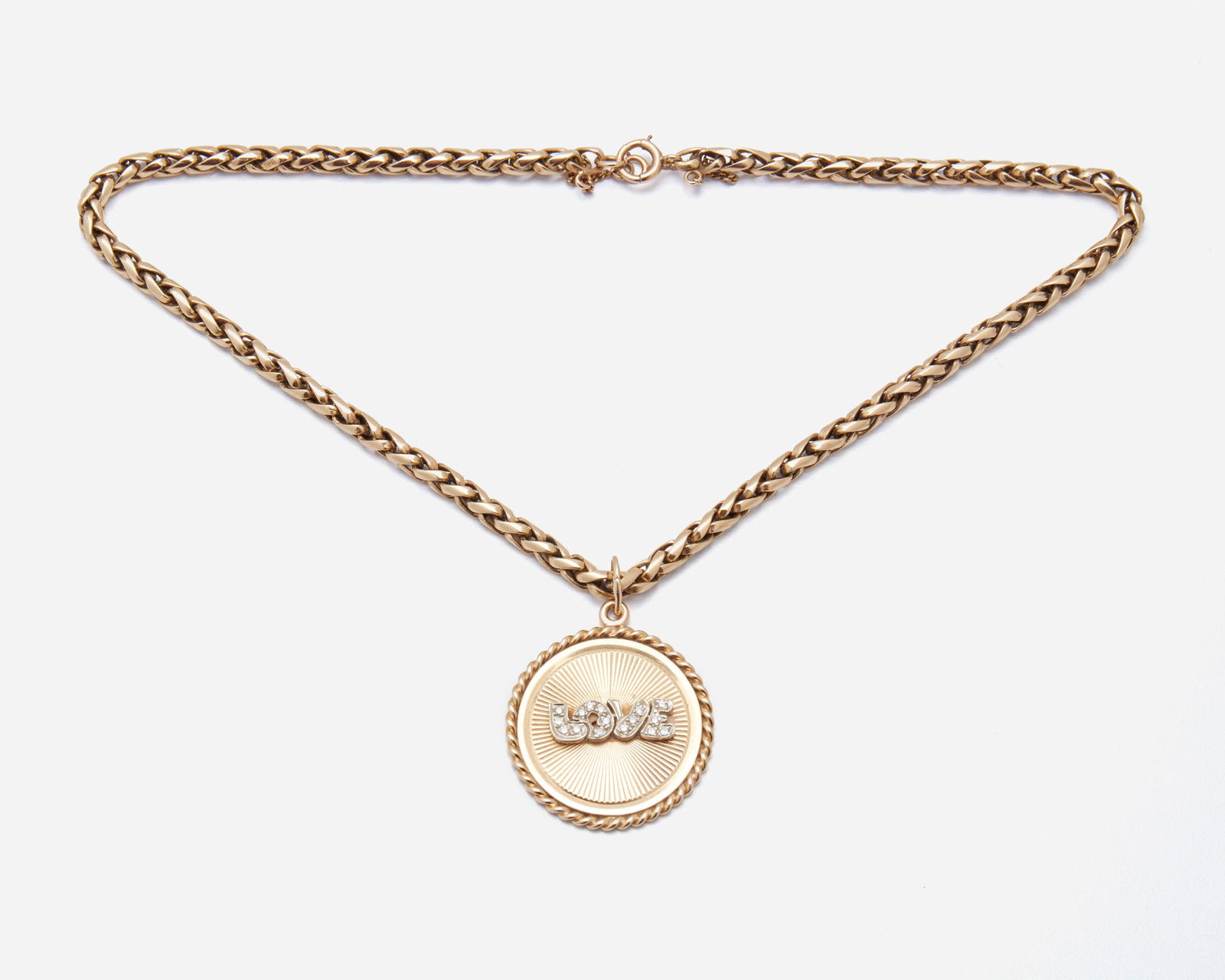 A diamond "LOVE" pendant necklace (1 of 1)