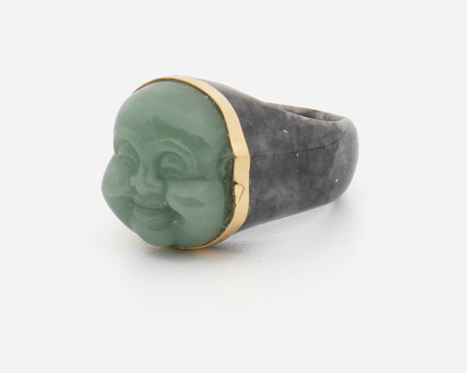 A carved jade Buddha ring (1 of 1)