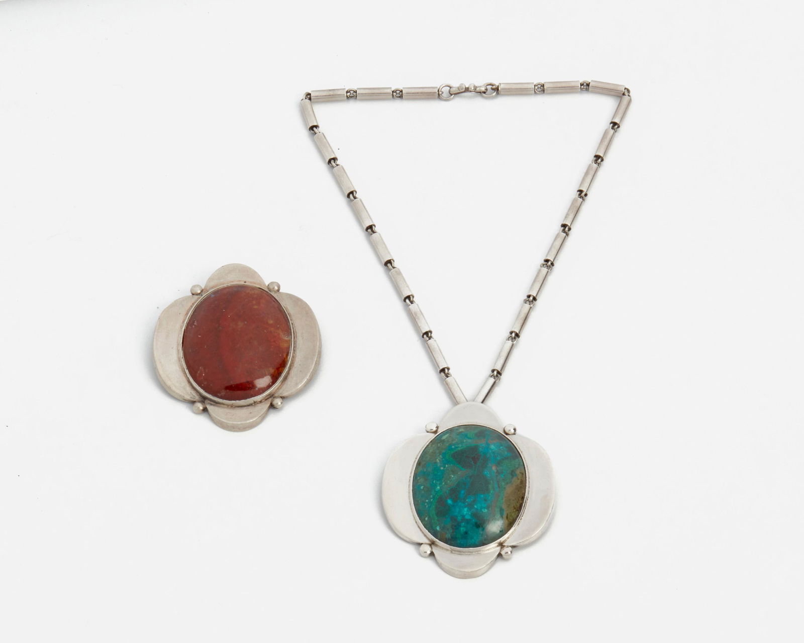 Two Piedra y Plata Mexican silver pendant brooches (1 of 1)