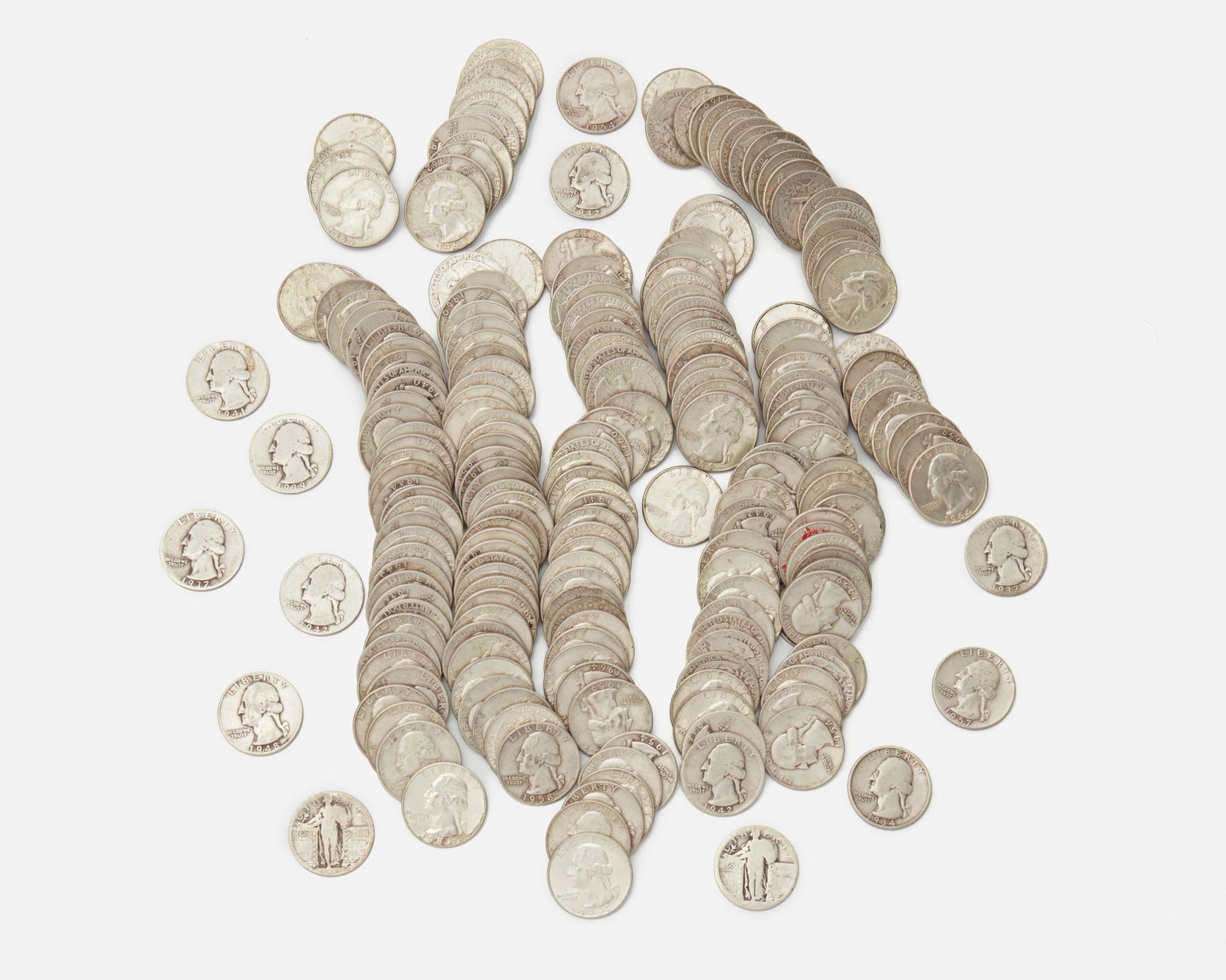 Two hundred-twenty U.S. silver quarters (1 of 1)