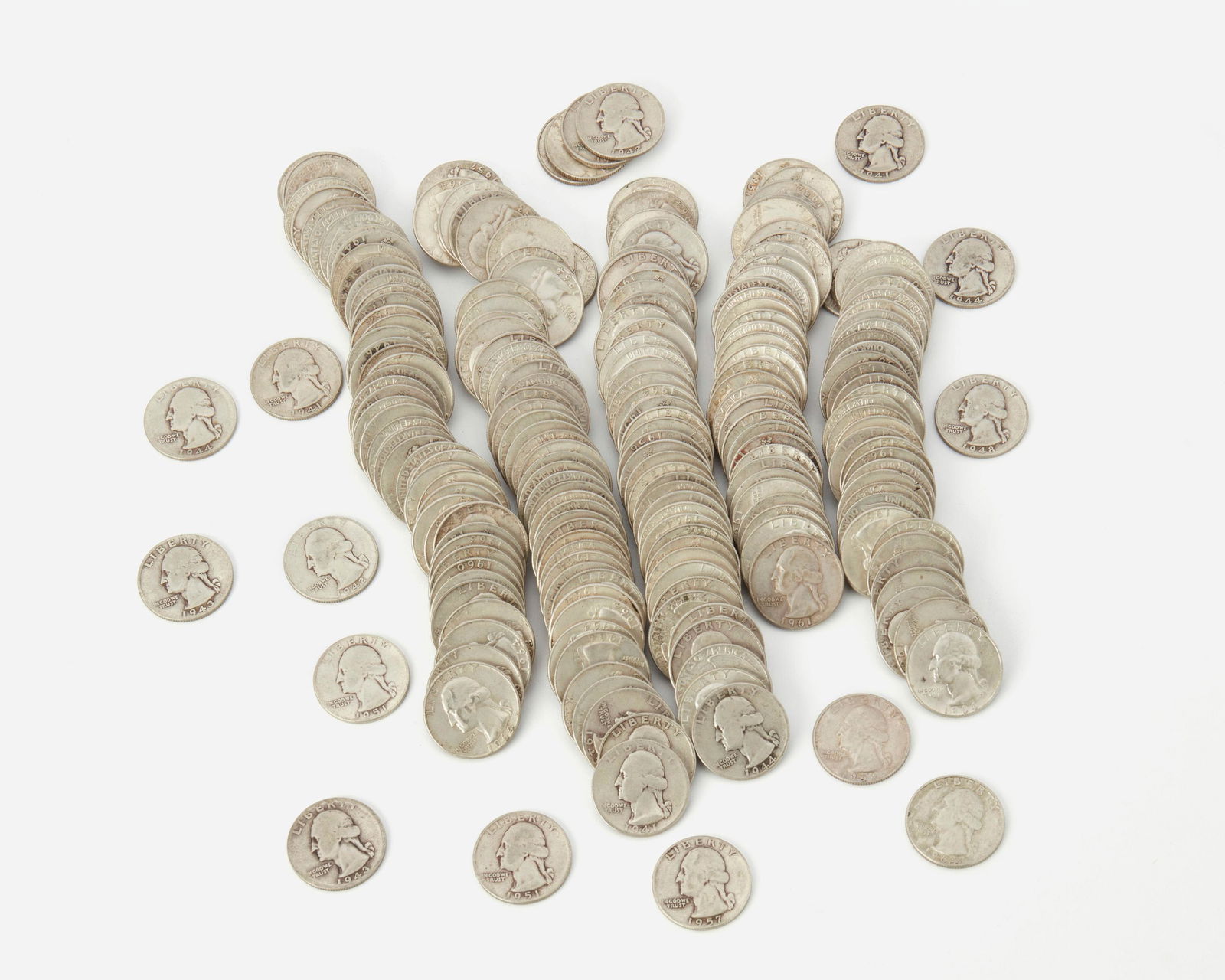 Two hundred-twenty U.S. silver quarters (1 of 1)