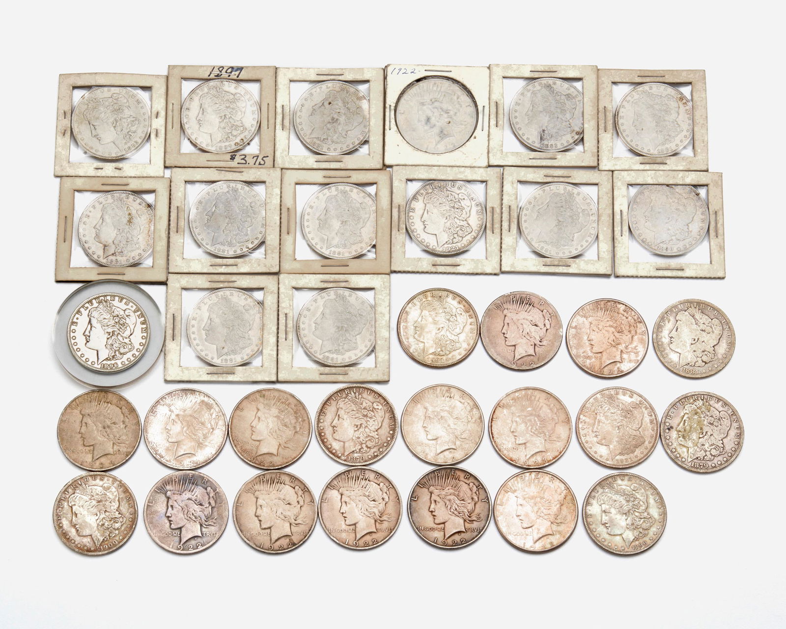 Thirty-four U.S. silver dollars (1 of 1)