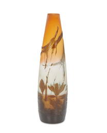 A Galle cameo glass "Pond Lily" vase