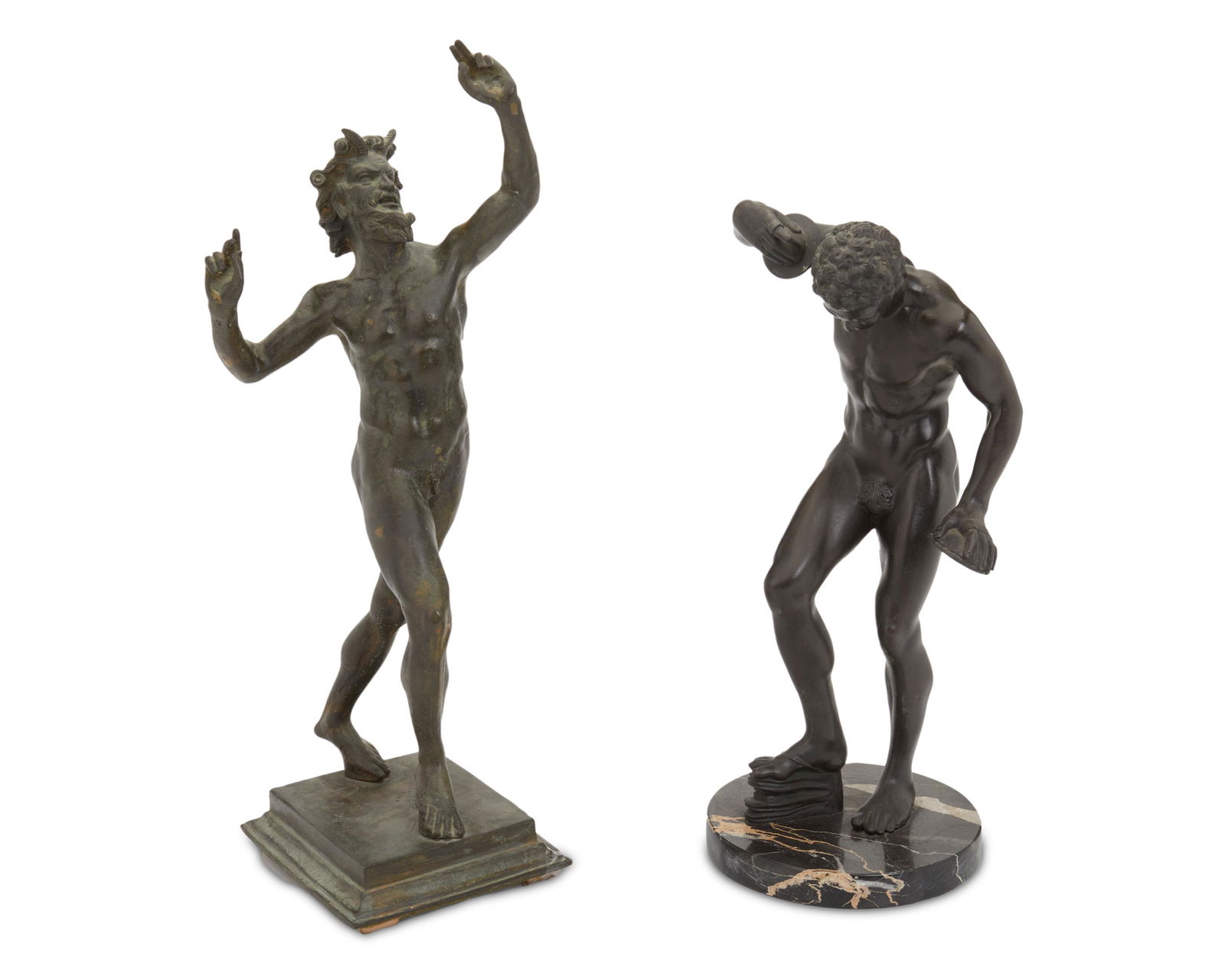 Two bronze Classical-style figures (1 of 3)