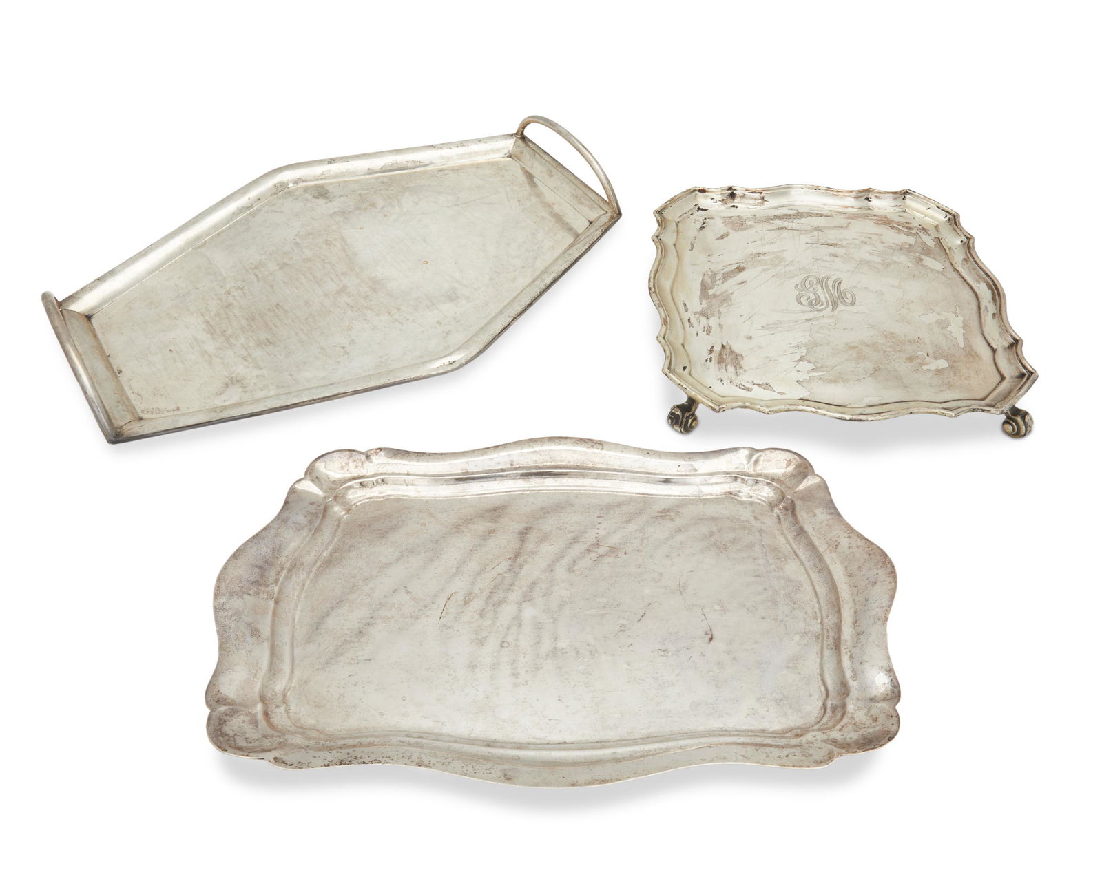 Three sterling silver serving trays (1 of 5)