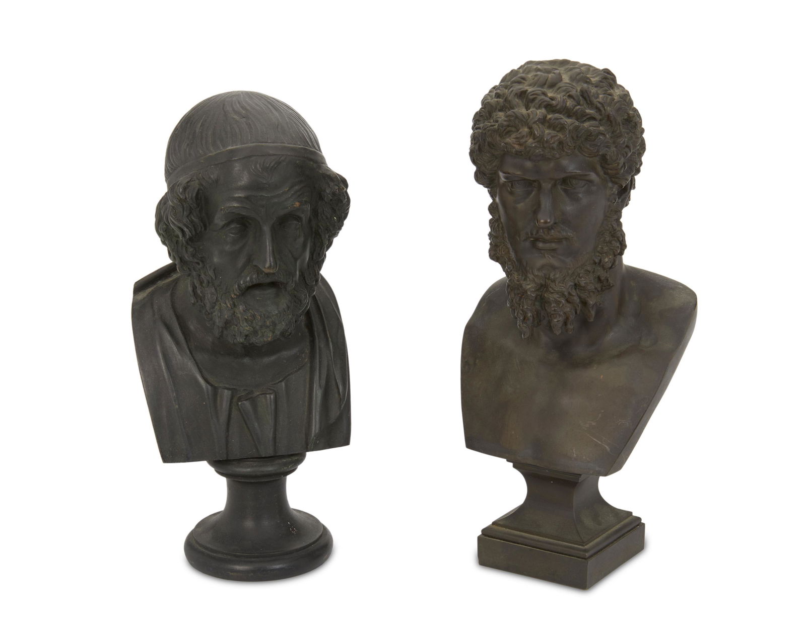 Two patinated bronze busts (1 of 3)