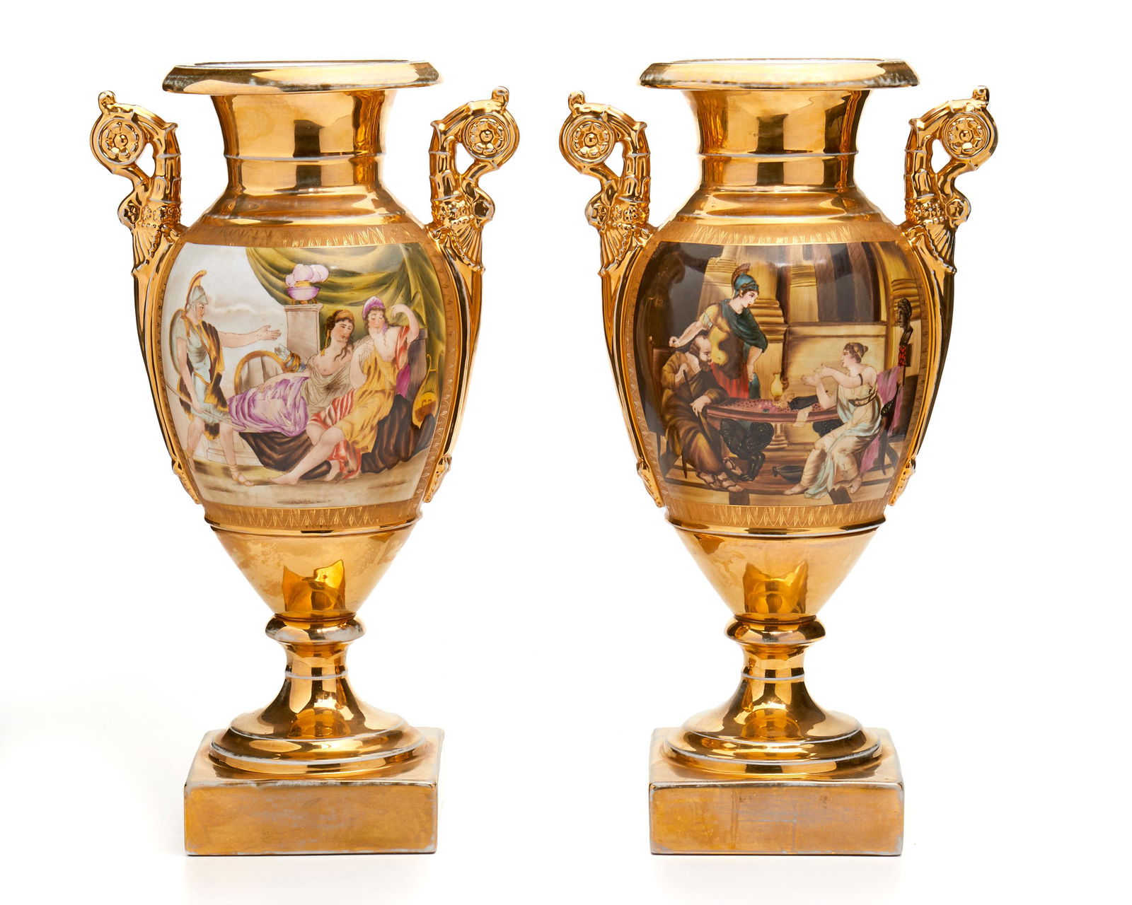 A pair of Continental porcelain urns (1 of 4)