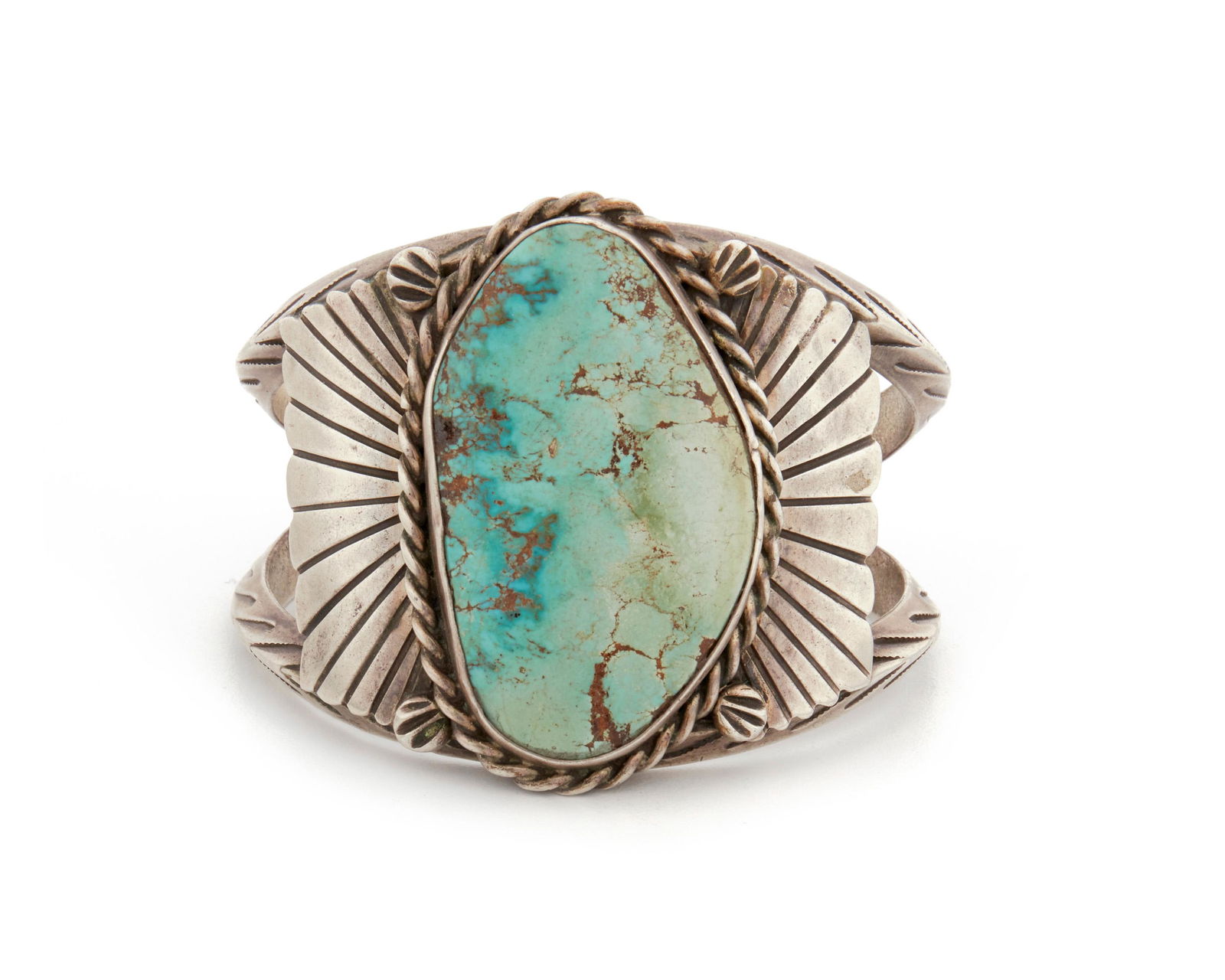 A Glen Adakai Navajo slab turquoise cuff bracelet (1 of 3)