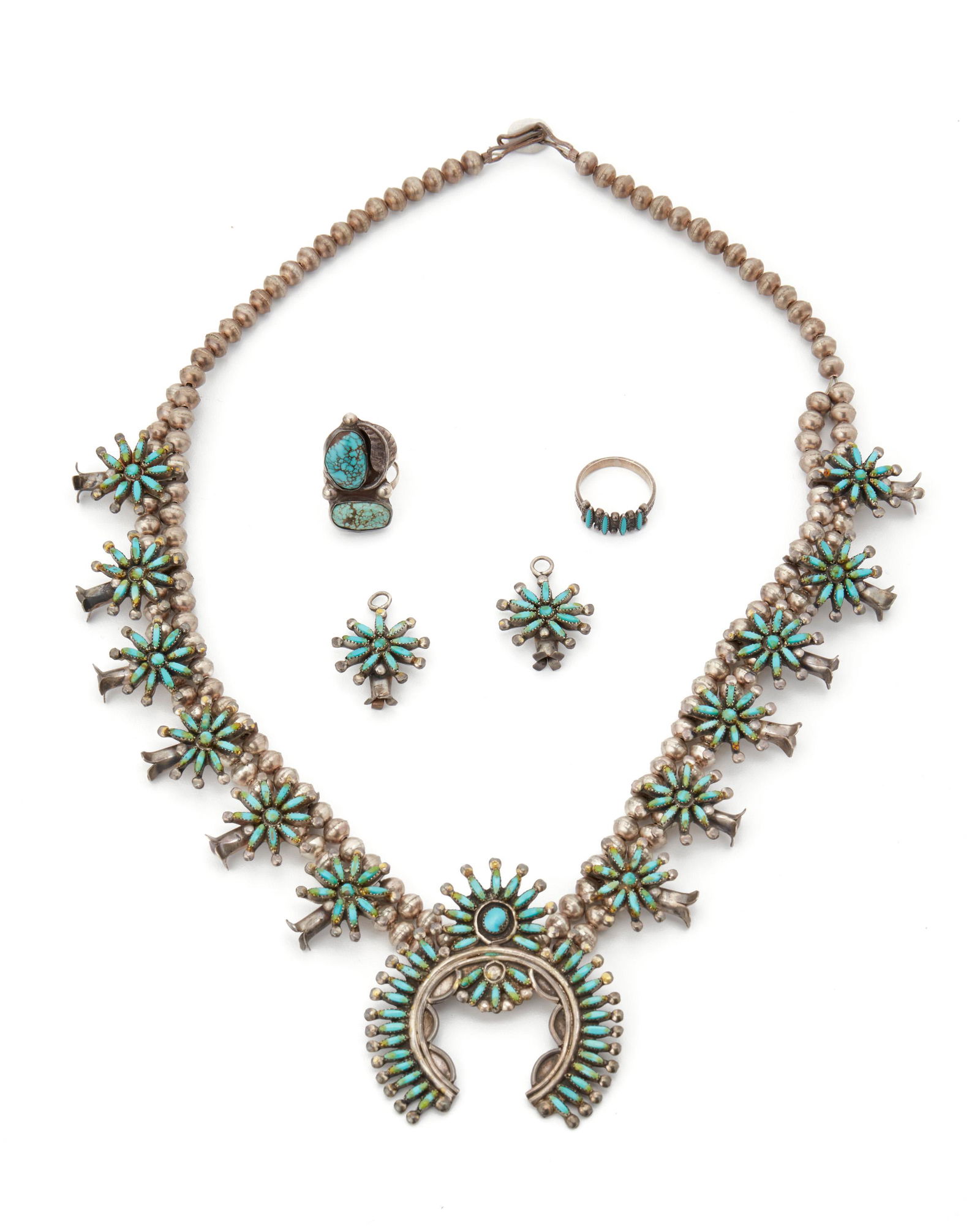 A set of Zuni turquoise petite point jewelry (1 of 2)