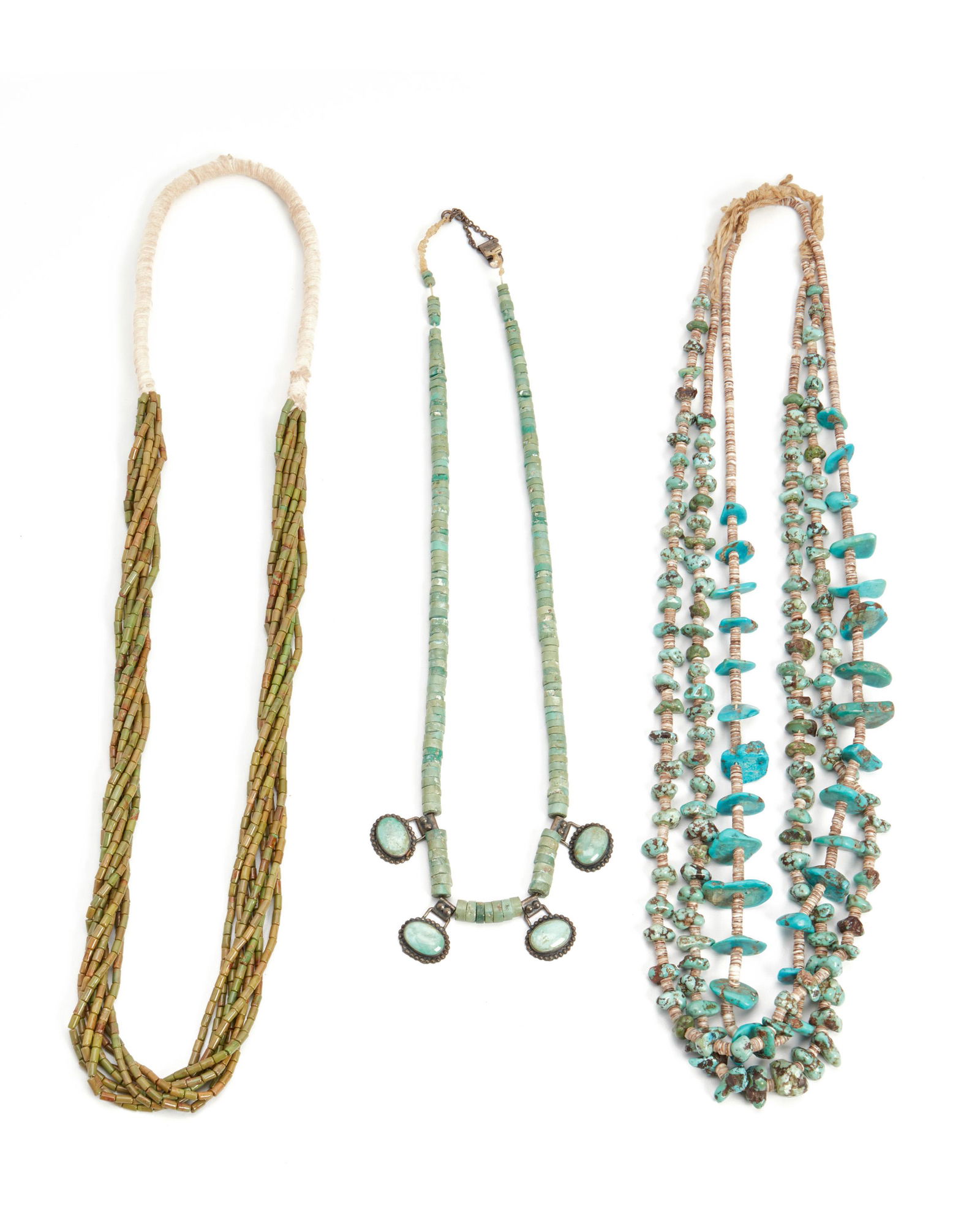 A group of Pueblo-style multi-strand turquoise (1 of 1)