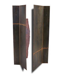 Cristina Iglesias (b. 1956, Spanish): Untitled, 1988 Steel and cement Unsigned 55" H x 32" W x 14" D Provenance: Sale: Jean Bernier Gallery, Athens, Greece, October 14, 1988 The Blake Byrne Collection