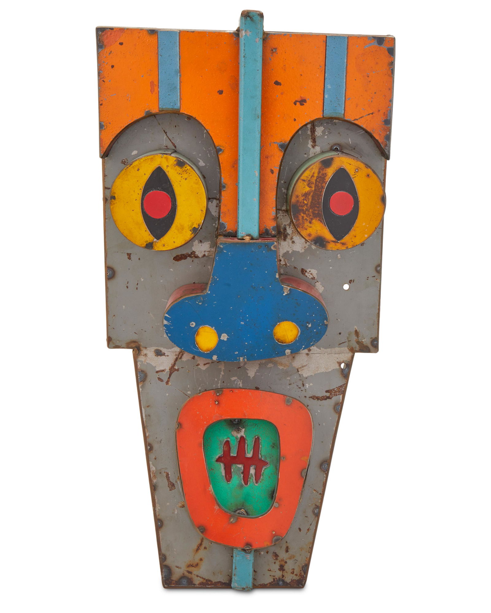 David Buckingham (b. 1958, American): "Frosting #4," 2011 Welded found metal and paint Signed, titled, and dated: Buckingham Studio / Frosting #4 / Downtown Los Angeles / 2011 / Ruok 20.125" H x 10.125" W x 4.5" D