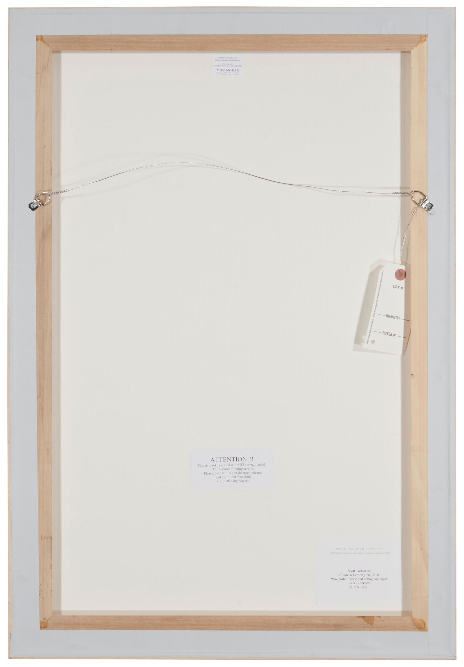 Scott Treleaven (b. 1972, Canadian): "Cimitero Drawing 16," 2010 Flashe and collage on paper under Plexiglas Appears unsigned, titled and dated on a gallery label affixed to the backing board 27" H x 17" W Provenance: Marc Selwyn Fi