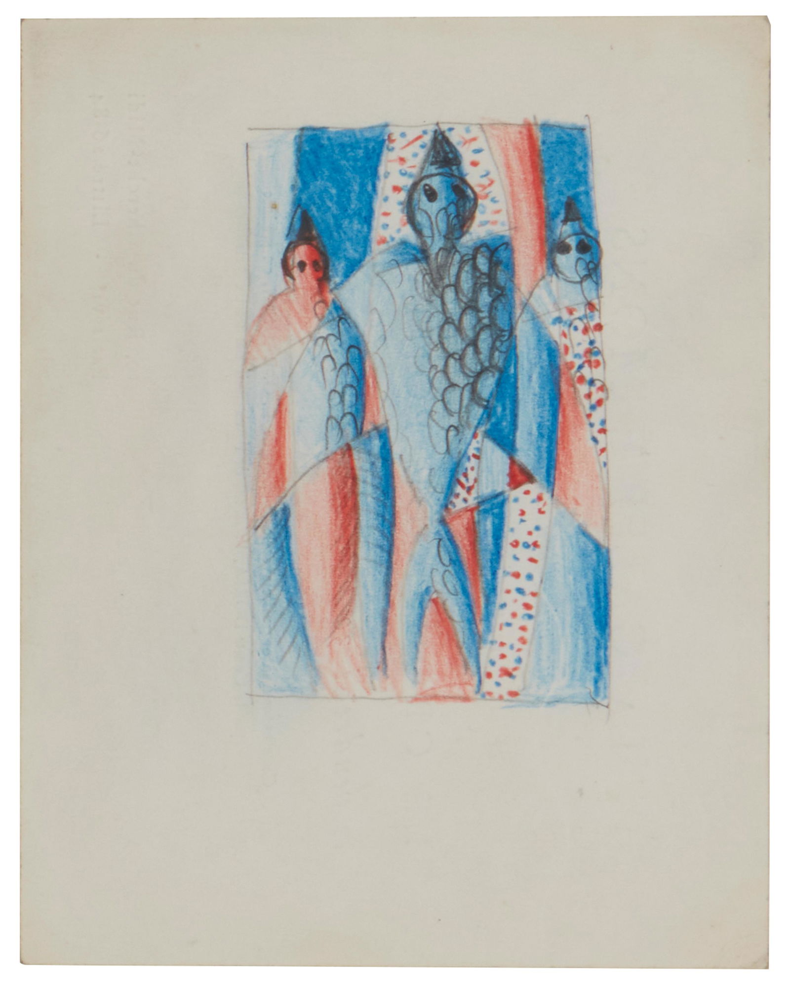 Andre Breton (1896-1966, French): Untitled, 1962 Mixed media on exhibition catalogue laid to board under glass Unsigned Sheet: 5.5" H x 4.25" W Provenance: Calmels Cohen Gallery, Paris, France The Blake Byrne Collection