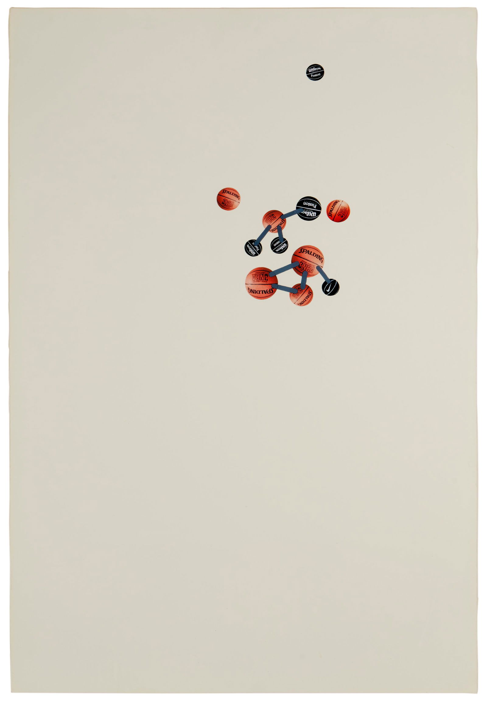 Kori Newkirk (b. 1970, American): "Assumption (PF)," 2001 Color photographs and acrylic on paper under glass Appears unsigned, titled and dated on a gallery label affixed to the backing board 40" H x 26" W Provenance: Rosamund Fe