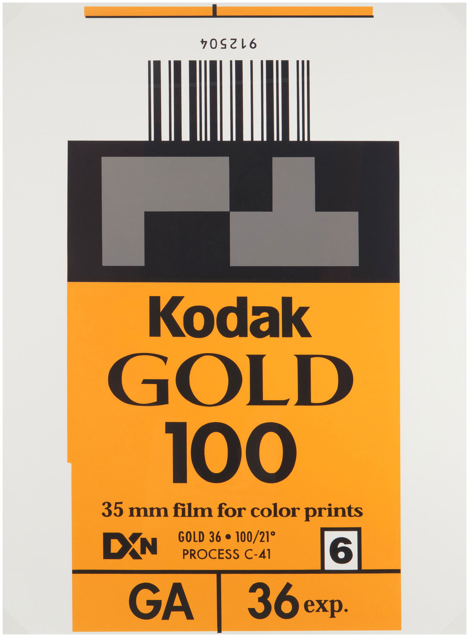 Matt Keegan (b. 1976, American): "Kodak 100," 2007 Color silkscreen on Coventry paper Edition 3/3, signed, dated, and numbered verso: Matt K. 63" H x 46" W Provenance: Anna Helwig Gallery, Los Angeles, CA The Blake Byrne Collec