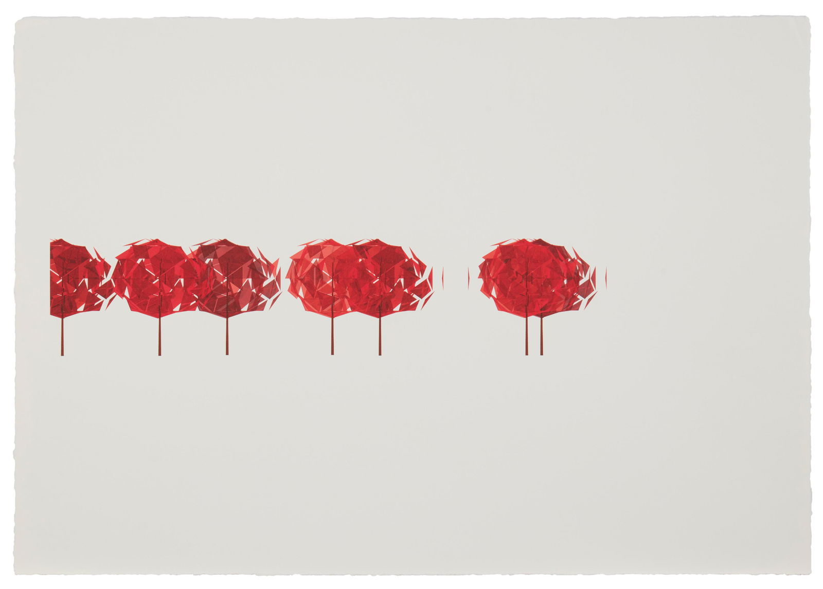 Kevin Appel (b. 1967, American): "Garden," 2000 Color lithograph on paper Edition 15/50, signed, titled, dated and numbered verso: Kevin Appel 16" H x 23" W Provenance: The Blake Byrne Collection