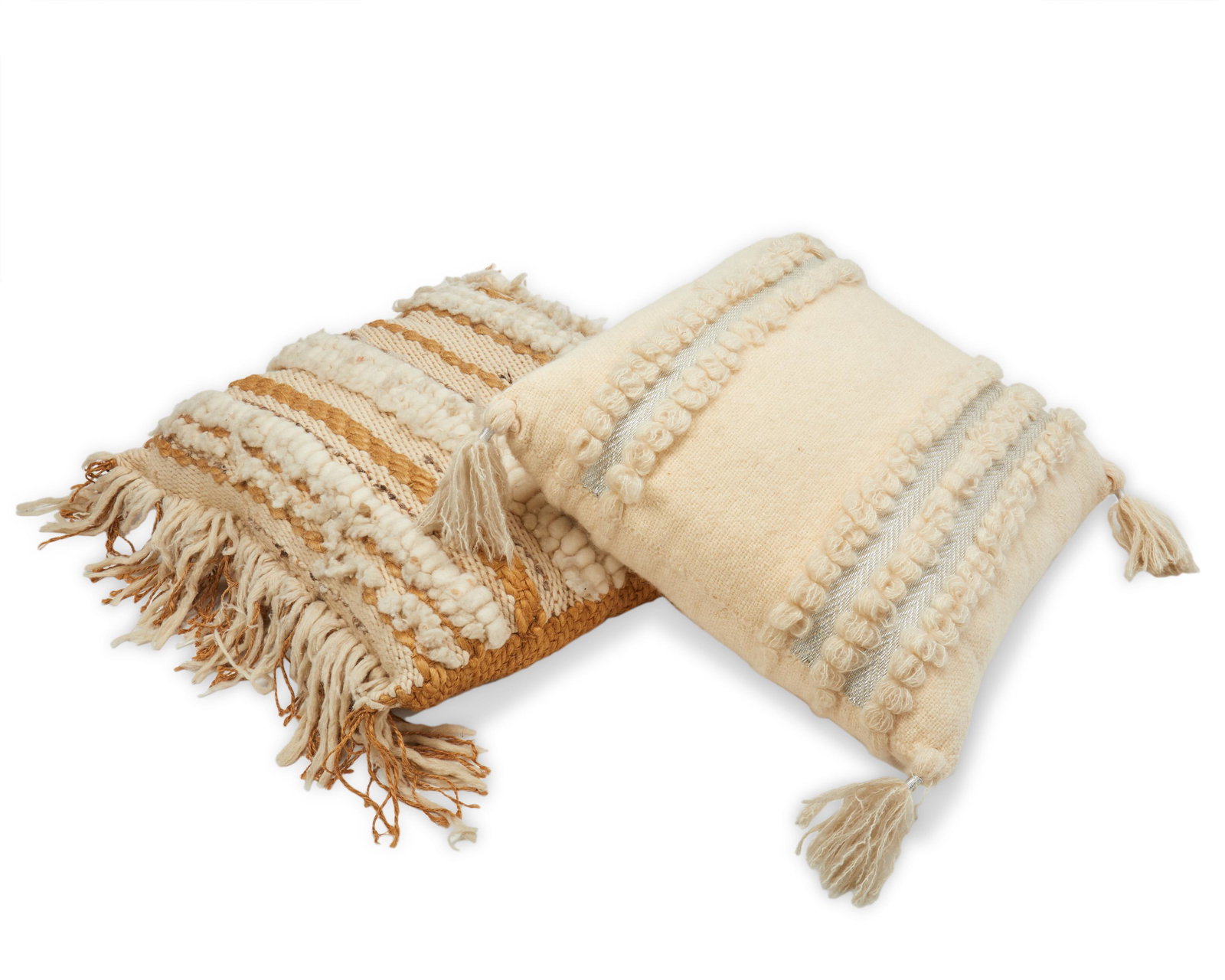 A pair of Berber-style large woven cushions (1 of 5)