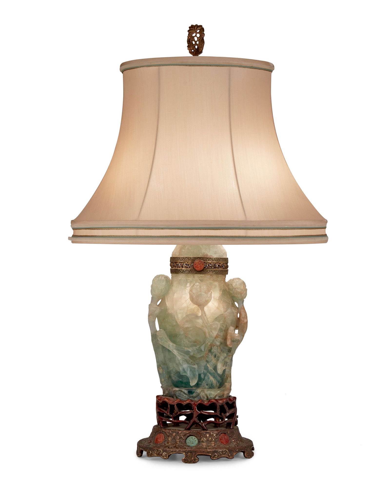 A Chinese carved stone table lamp (1 of 7)