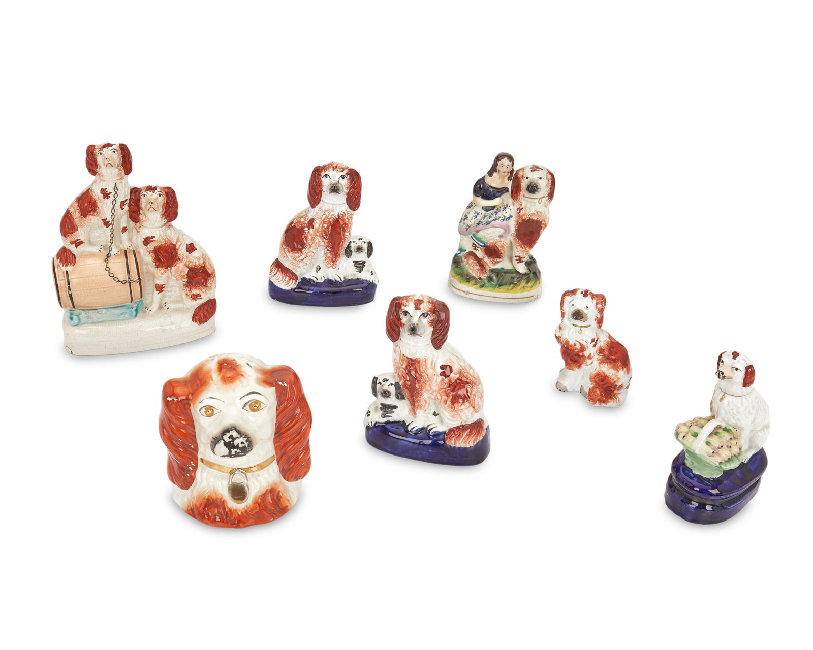 Seven Staffordshire ceramic dog figures (1 of 7)