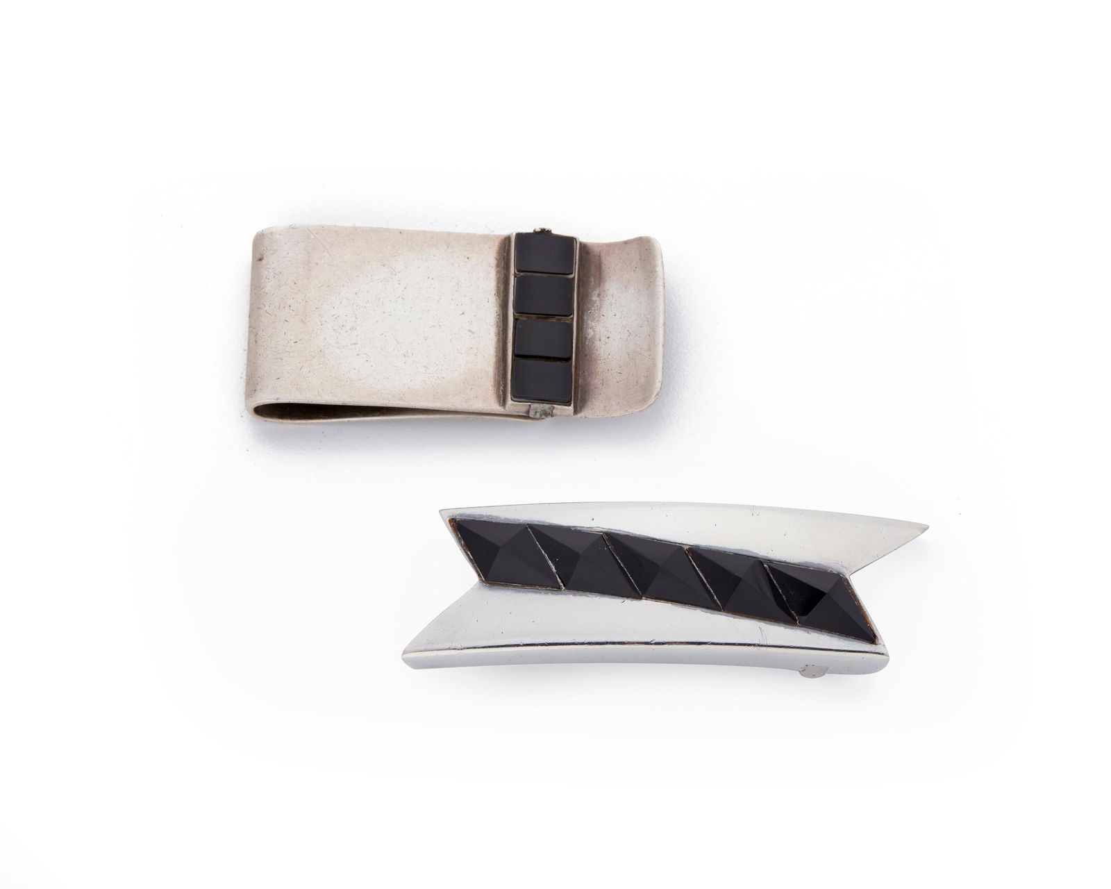 Two Antonio Pineda silver and onyx jewelry items (1 of 2)