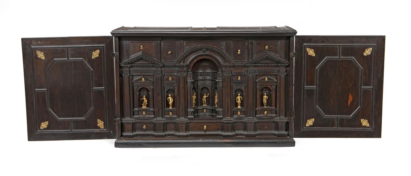 An Italian curio cabinet with gilt-bronze figurines (1 of 5)