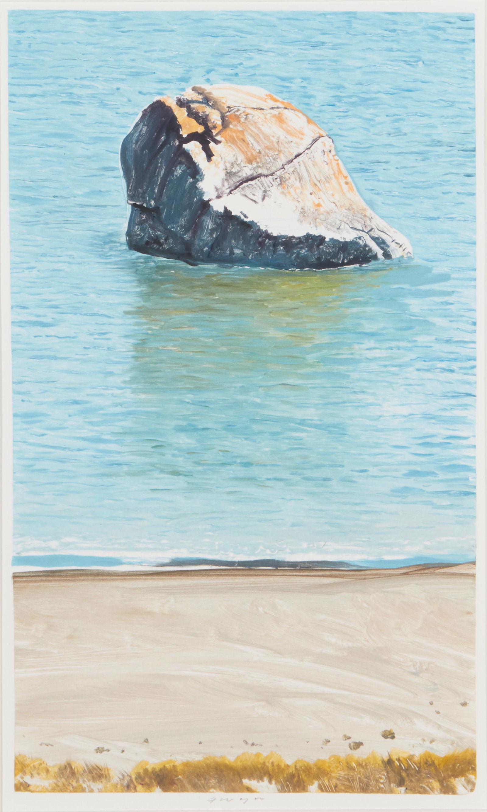 Woody Gwyn (b. 1944, American): "Calavera," 2014 Color monotype on paper under glass Edition: unique, signed center of the lower margin: Gwyn; signed, titled, and dated again verso of the frame Image: 13.5" H x 8" W; Sight: 14" H