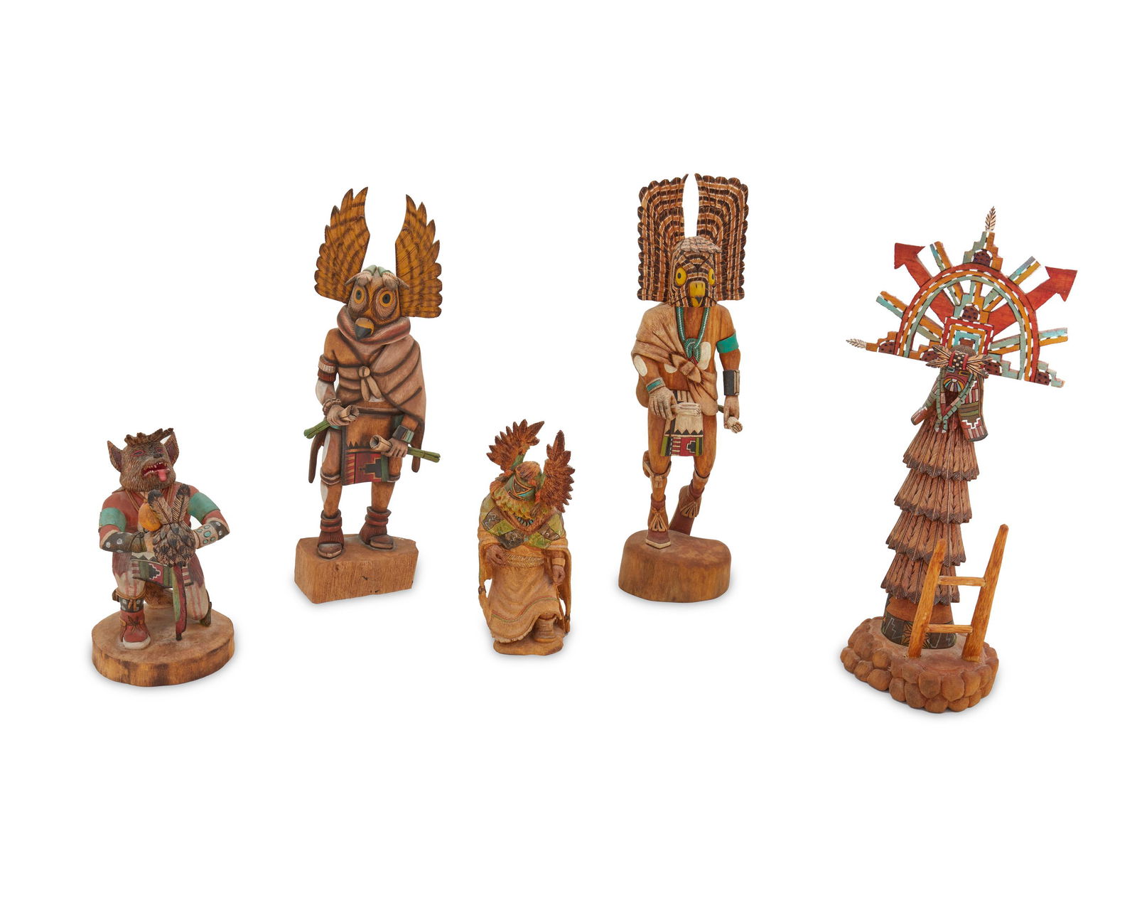 A group of Hopi carved wood kachina figures (1 of 11)