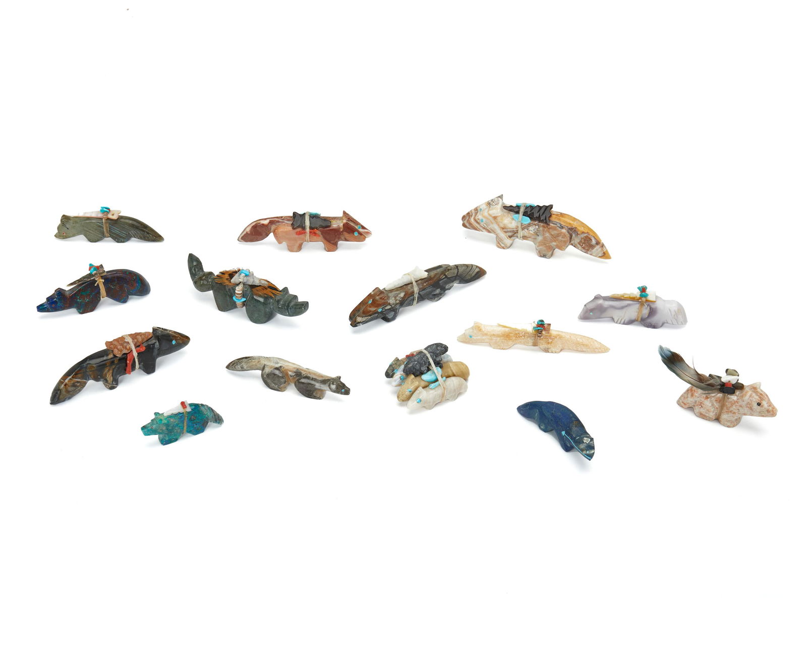 A group of Zuni carved stone fetish figures (1 of 3)