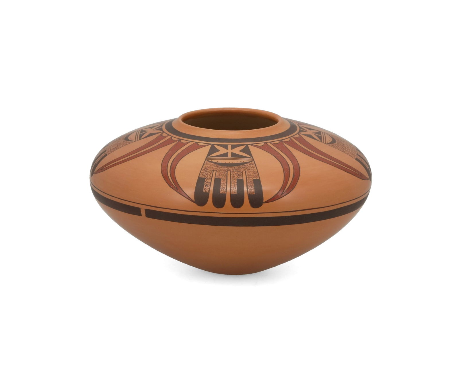 A Loren Ami Hopi polychrome pottery seed pot (1 of 2)