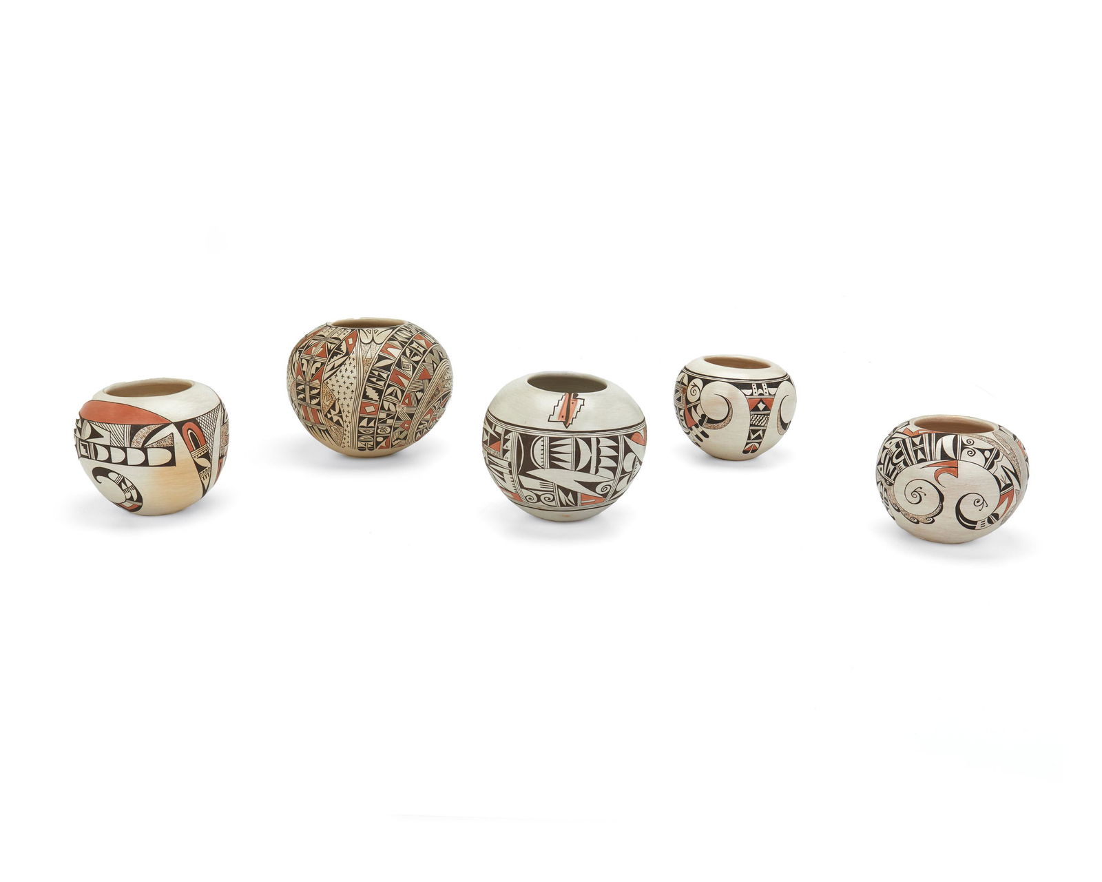 Five Irma David Hopi polychrome pottery vessels (1 of 4)
