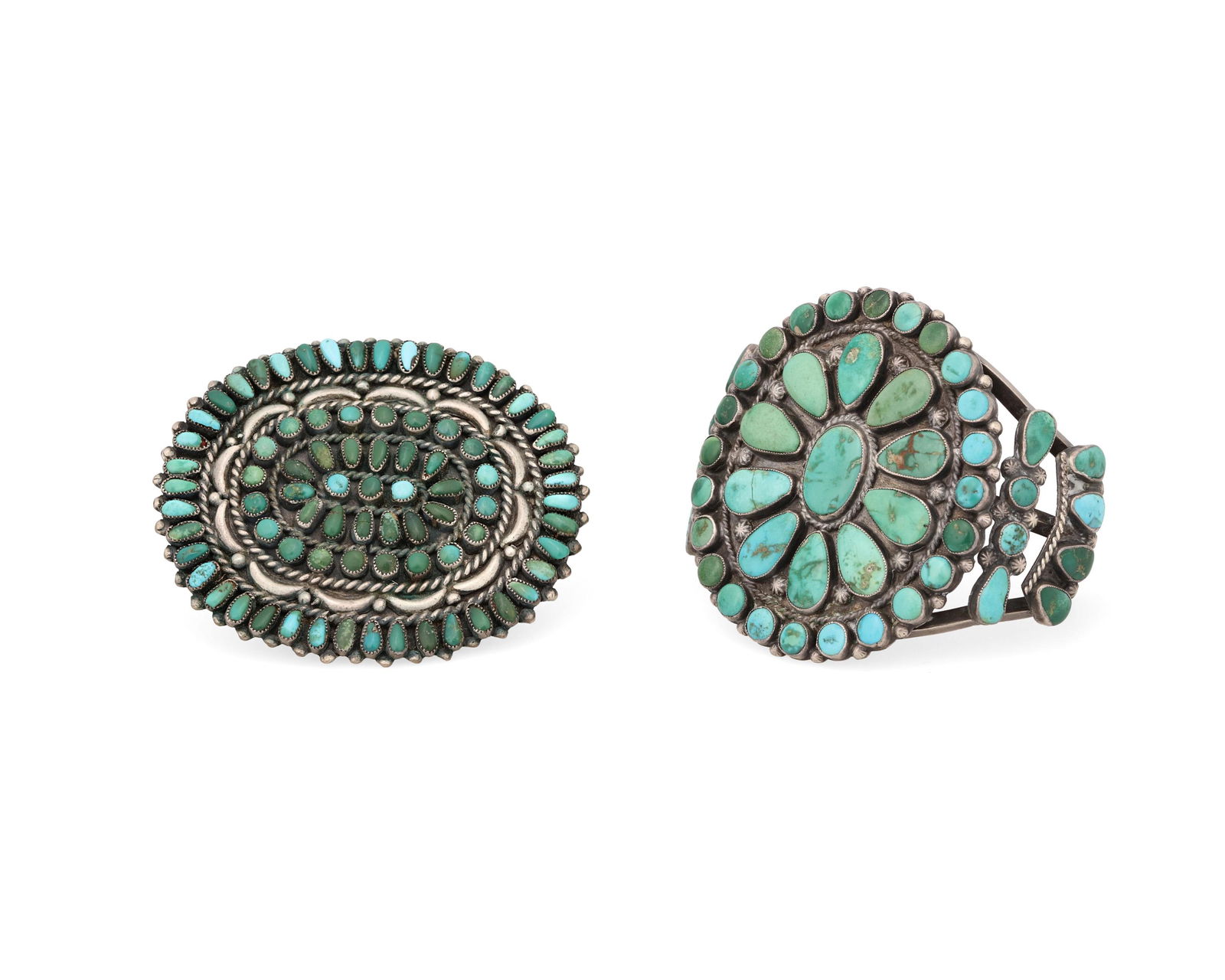 Two Zuni silver and turquoise jewelry items (1 of 2)