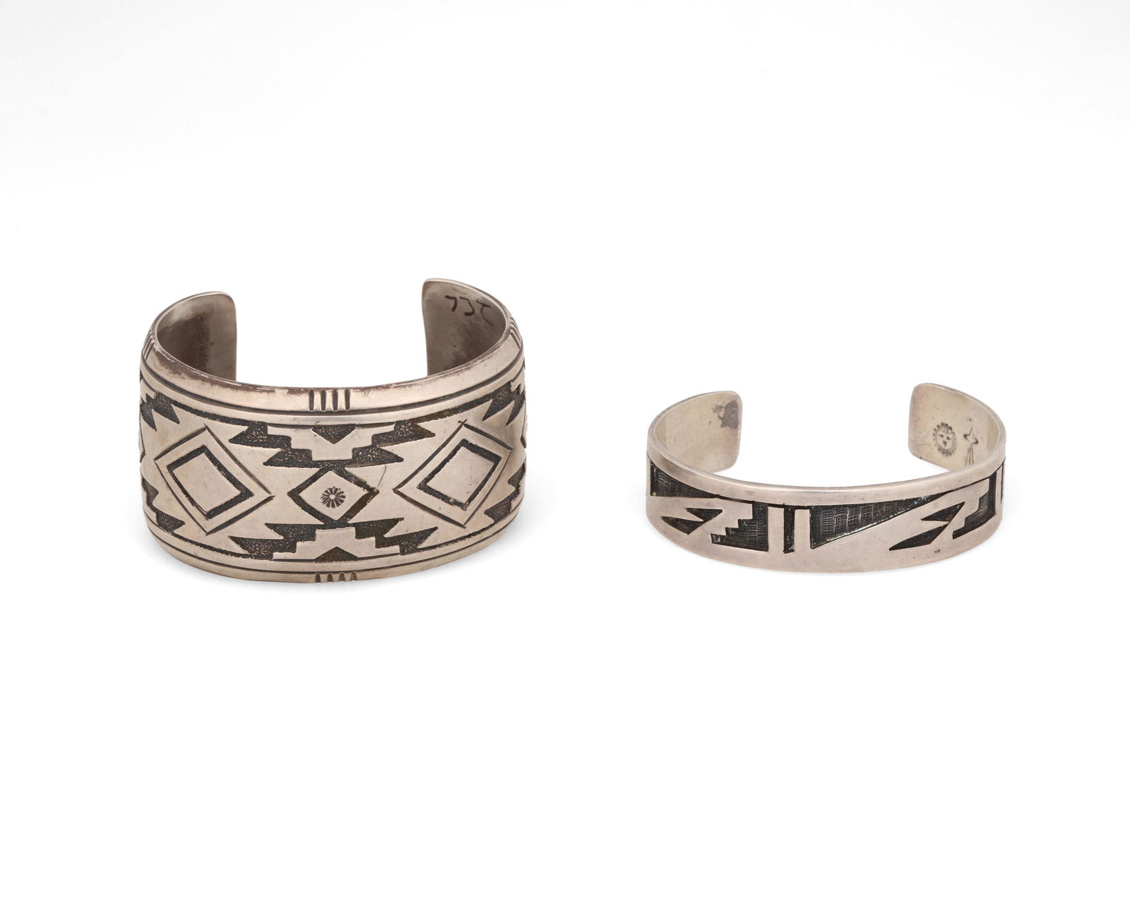 Two Hopi overlay silver cuffs (1 of 2)