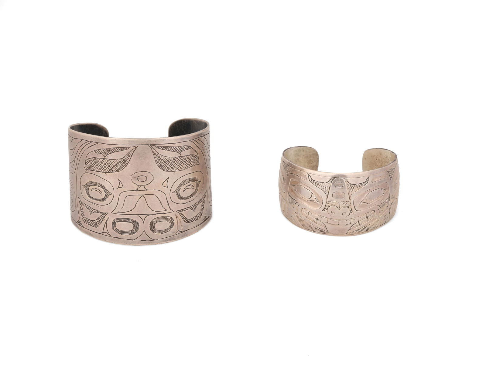 Two Northwest Coast silver cuff bracelets (1 of 2)
