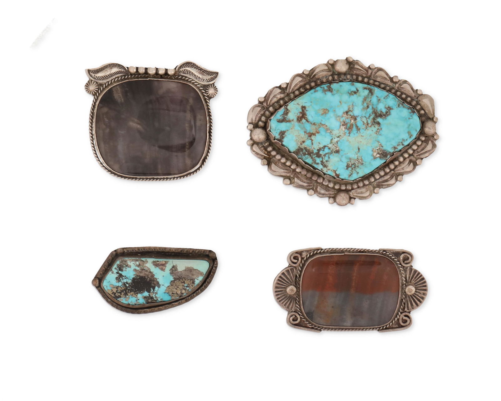 Four Southwest gemstone brooches (1 of 2)
