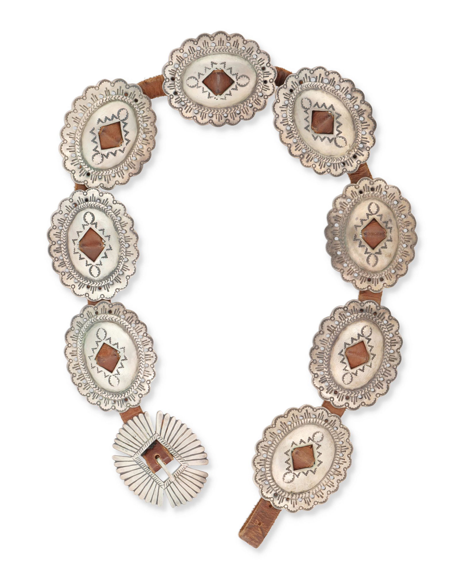 A First Phase-style silver concho belt (1 of 2)