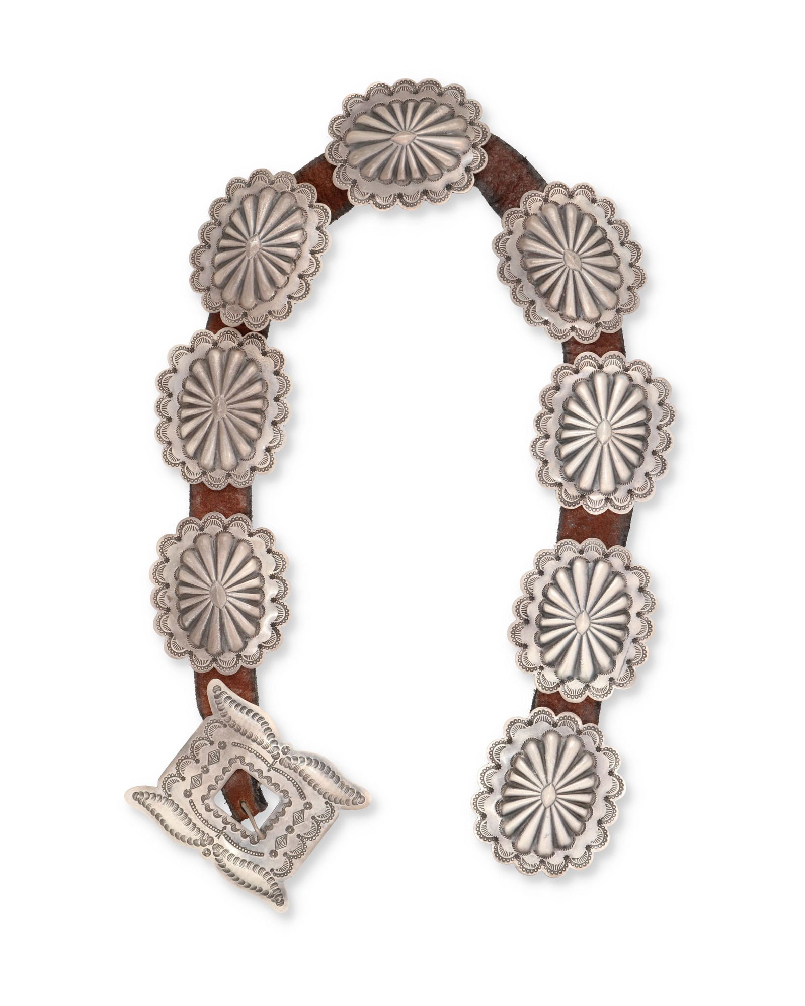 A Navajo/Dine silver concho belt (1 of 2)