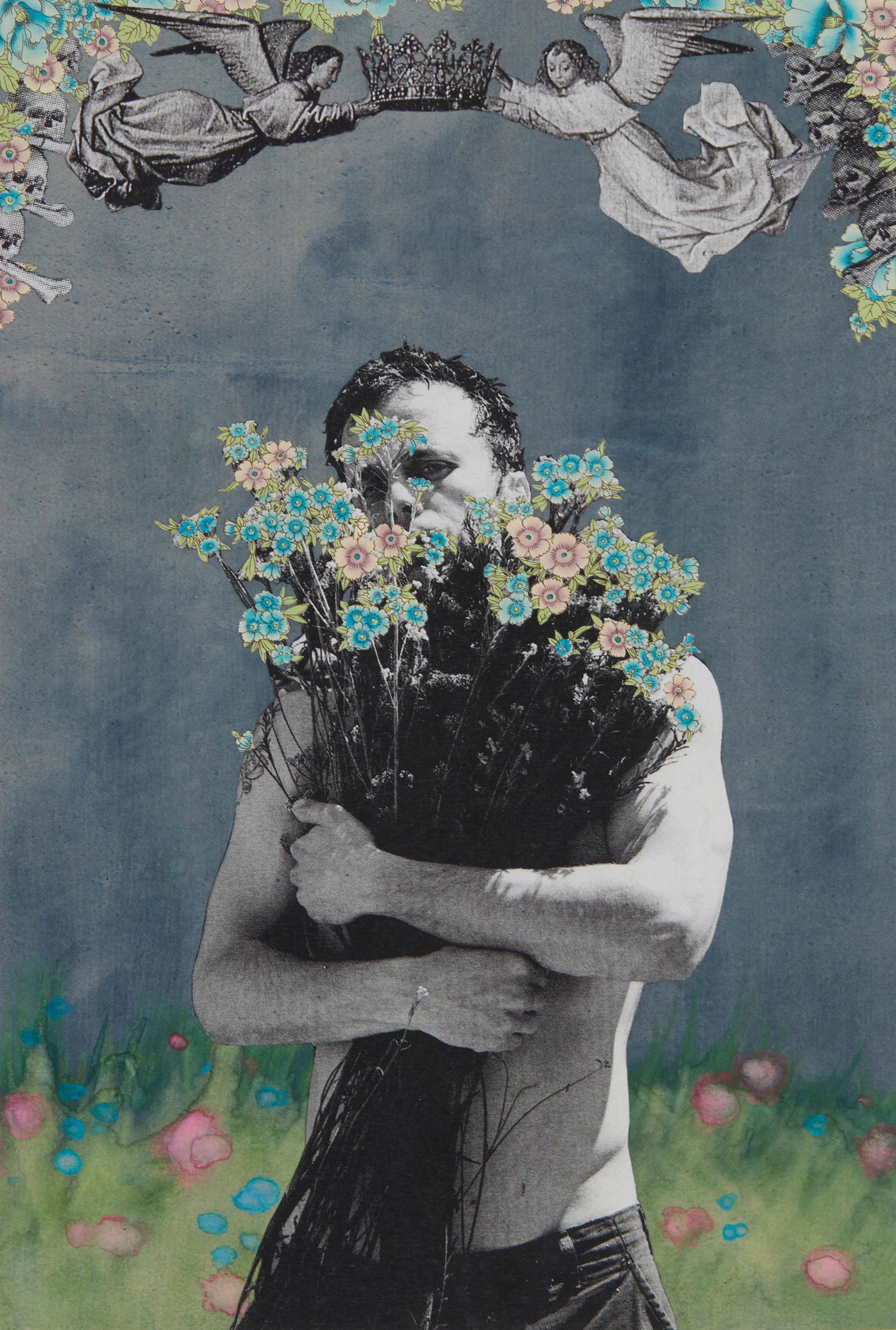 Scott Treleaven (b. 1972, Canadian): Heir Apparent, 2005 Watercolor and collage on paper under Plexiglas Signed, titled, and dated verso: Treleaven Sheet: 11" H x 7.25" W Provenance: John Connelly Presents, New York, NY The Blake B