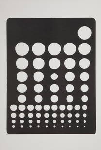 Rita McBride (b. 1960, American): Black Circle Template, 2006 Inkjet on paper under Plexiglas Signed and dated in pencil lower right: Rita McBride Image: 27.5" H x 20.75" W; Sheet: 36" H x 24" W Provenance: MOCA Art Auction 2007,