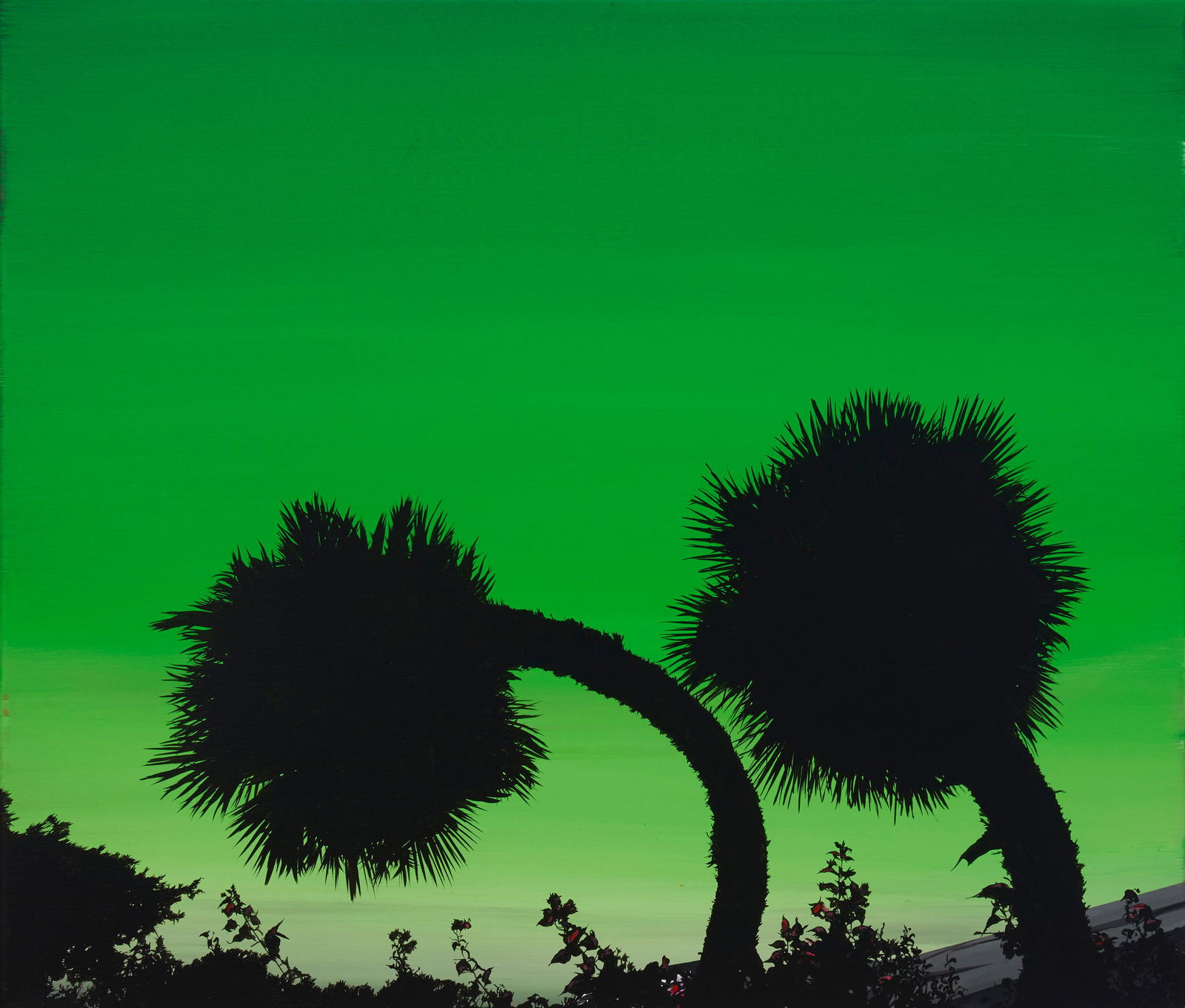 Glen Rubsamen (b. 1959, American): Something that looks alot like nature but isn't, 2004 Acrylic on linen Signed, titled, and dated verso: Glen Rubsamen 23.5" H x 27.5" W Provenance: Meyer Riegger Galerie, Karlsruhe, Germany The